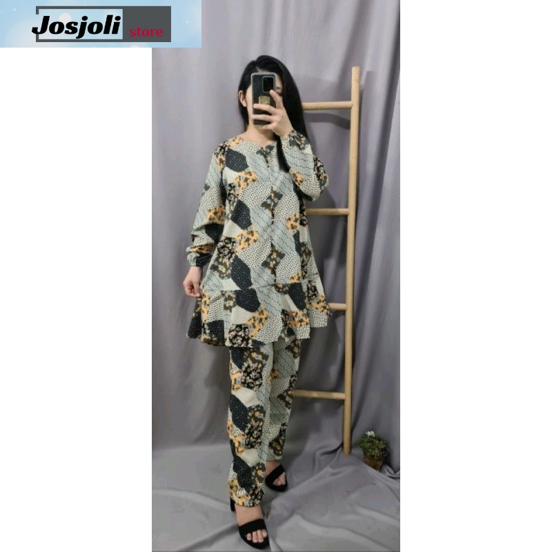 Stelan Wolfis halus 254 04 / stelan kekinian /stelan wanita /stelan tunik all size