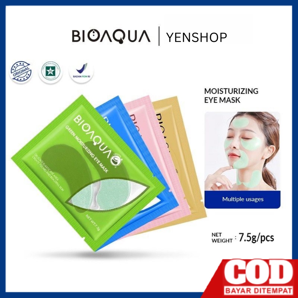 BIOAQUA MOISTURIZING EYE MASK masker penghilang kantung kantong treatment mata panda collagen crystal bioaqua tidur ampuh murah bpom eye mask perawatan wajah &amp; kecantikan