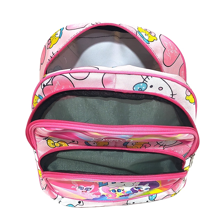 TAS SEKOLAH ANAK PEREMPUAN TK / PAUD KARAKTER LITTLE PONY RANSEL MINI / TAS NGAJI ANAK CEWEK FREE BANDO LED DAN PENSIL