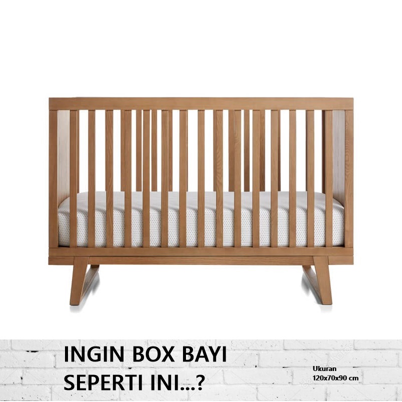 Set Box Bayi Minimalis Kayu Jati Jepara Tempat Tidur Bayi Box Bayi Minimalis