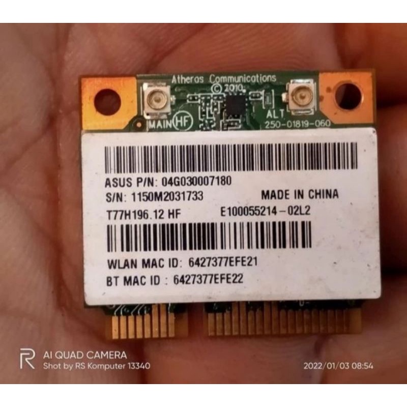 WiFi dan Bluetooth Card Asus Seken Normal