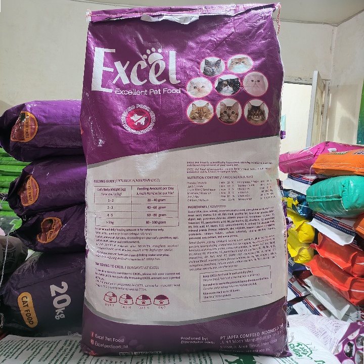 GRAB/GO-JEK Makanan Kucing Excel Ikan Tuna Kemasan 20KG