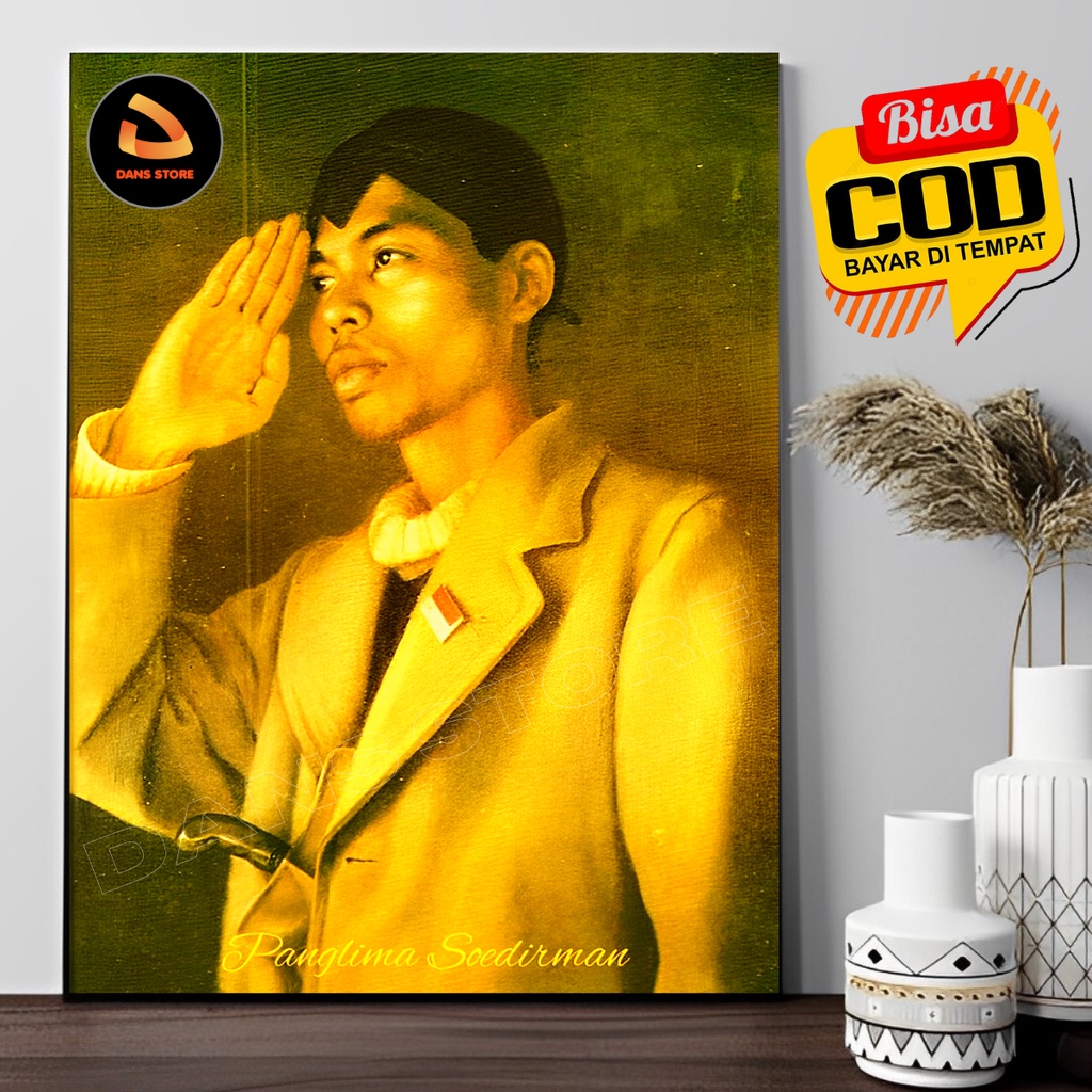 Poster Lukisan Jendral Soedirman Sudirman Pahlawan Nasional Hiasan Dinding Papan Mdf JS1