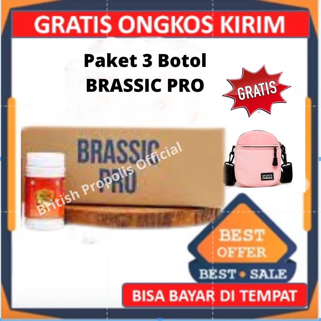 PAKET 3 BOTOL BRASSIC PRO ORIGINAL 100%  AMPUH MENGATASI NYERI SENDI