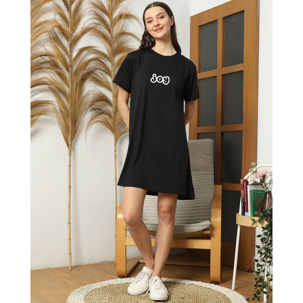 YOURSTYLE1119 - BASIC MINI DRESS JOY TUNIK OVERSIZE TSHIRT KEKINIAN OVERSIZE