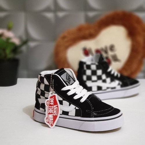 SEPATU VANS SK8 checkerboard  motif kotak kotak Baby Junior Kids BLACK WHITE HITAM PUTIH KADO COWOK CEWEK LAKI LAKI PEREMPUAN Murah kekinian