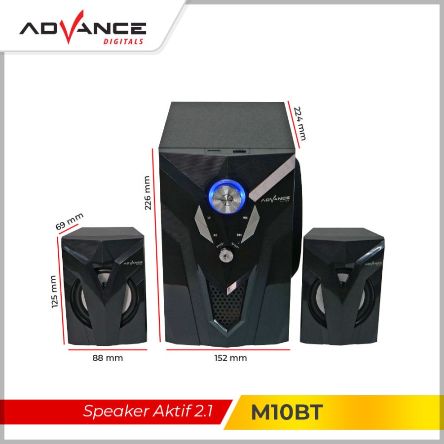 Advance Speaker Aktif Bluetooth Portable M10BT Subwoofer BASS M10 BT