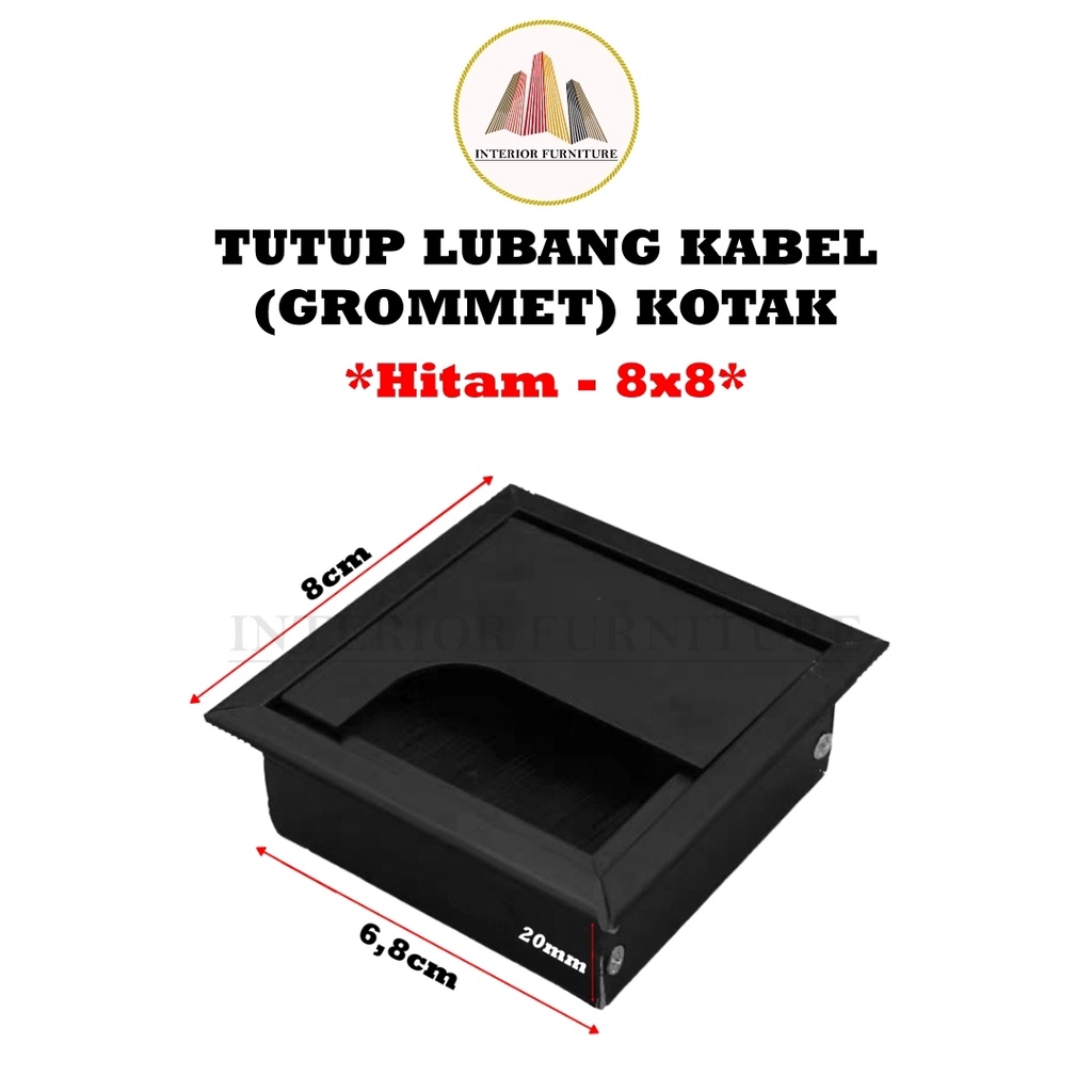 Lobang Kabel / Lubang Kabel Kotak / Lubang Grommet Bentuk Persegi Panjang Bahan Plastik Untuk Dekorasi Meja Komputer