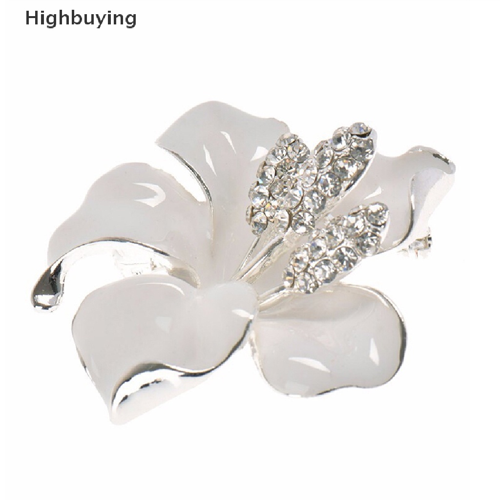 Hbid Fashion Wanita Pesona Enamel Bros Berlian Imitasi Kristal Lily Bunga Bros Pin Glory