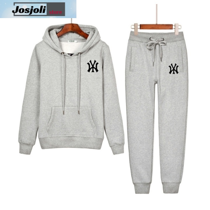 JOSJOLI_STORE/Stelan NY/Satu Stel Pria Dewasa Atasan Hoodie dan Bawahan Joger/Fit to L