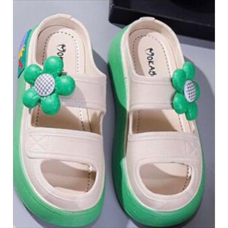 Sepatu Sandal Slop Wanita Motif Bunga Terbaru Sepatu Sandal Ban Dua Motif Bunga Terbaru Sandal Motif Bunga Ban Dua Kekinian Sepatu Sandal Firal Sepatu Sandal Weges Motif Bunga