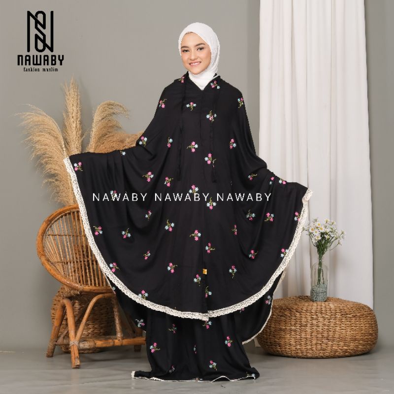 Mukena Dewasa Rayon Premium 2 in 1 Bordir Vinca Jumbo Free Tas Cantik