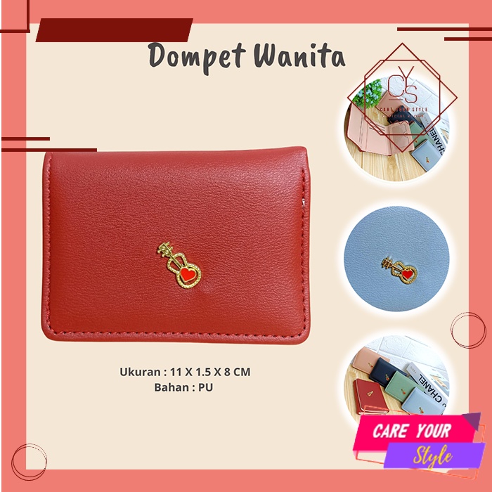 CYS Dompet Wanita Lipat Mini Dompet Anak Perempuan Fashion ABG Import Berkualitas Dompet Mini Motif Logo Polos D79