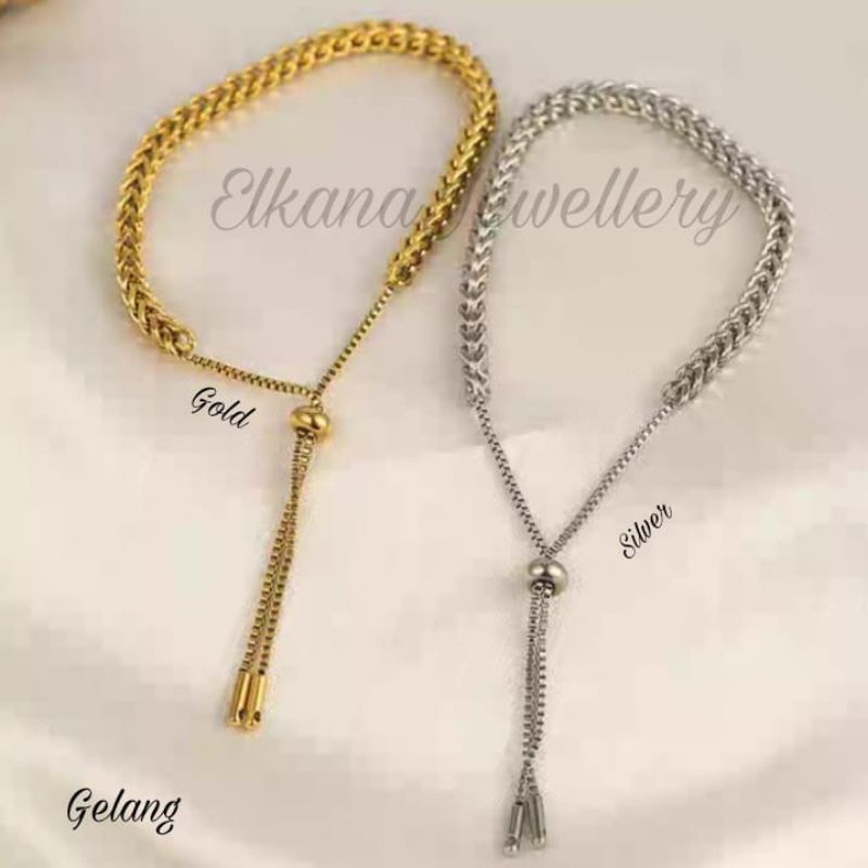 GELANG SERUT RANTAI FASHION Perhiasan super berkelas korea anti karat dan anti luntur