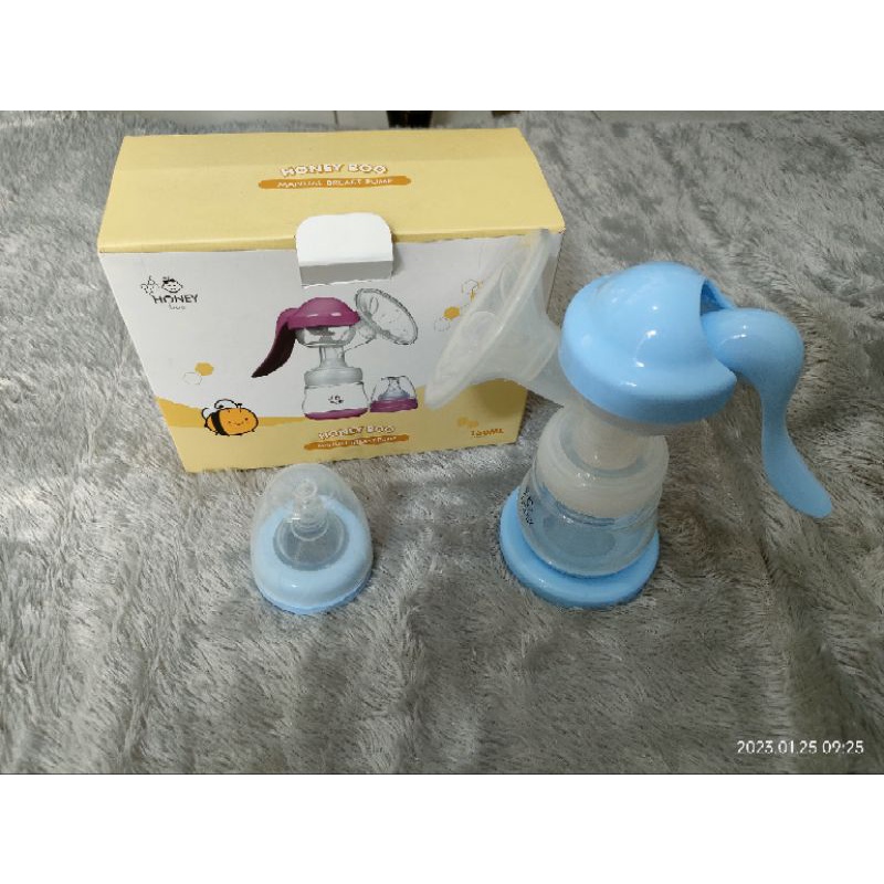preloved manual breast pump, pompa asi manual bekas honey boo warna biru