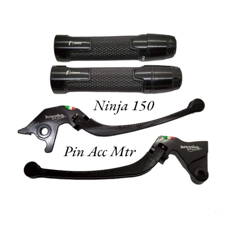 Paket Handle Rem Almunium Cnc Bremb0+Grip Rizoma Jalu Cnc Motor Ninja150/Ninja250 Pnp