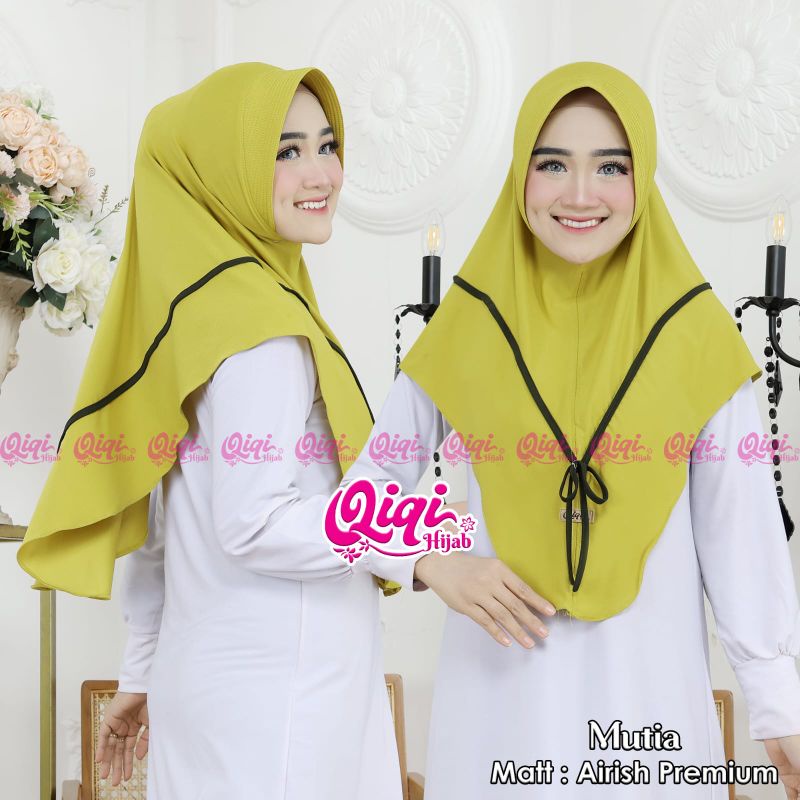 [Qiqi Hijab) MUTIA••hijab pet list••hijab instan Jersey premium