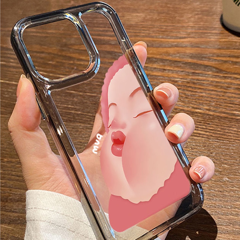 IPHONE Casing Ponsel Lembut Lucu Kompatibel Untuk Iphone14 11 13 12 Pro XS Max X XR 7 8 6S Plus Silcone Casing Shockproof Transparan TPU Cover