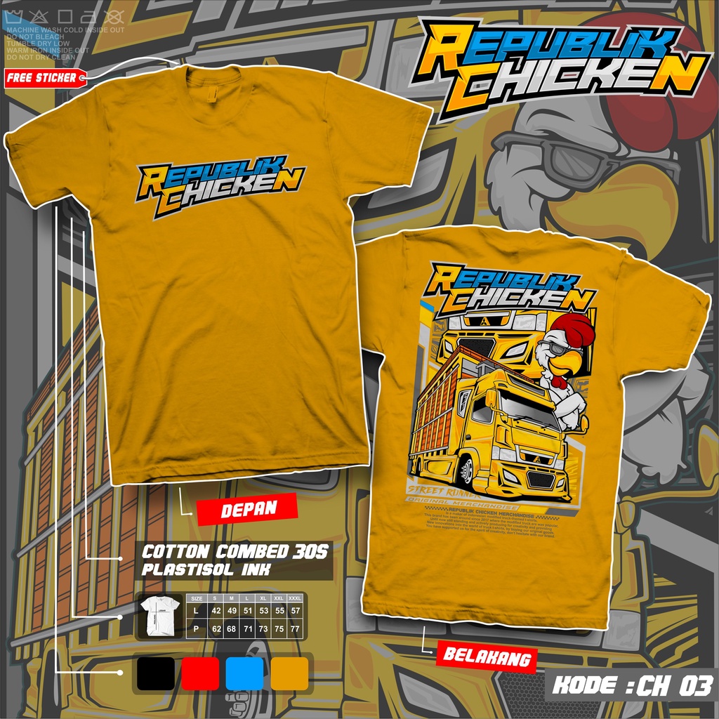 KAOS TRUCK REPUBLIK CHICKEN PASUKAN PEMBURU WAKTU KAOS TRUK AYAM BALAP KAOS TRUK MANIA KAOS TRUK CHICKEN RUN KAOS TRUK AYAM BANTER KAOS TRUCK AYAM DEWASA