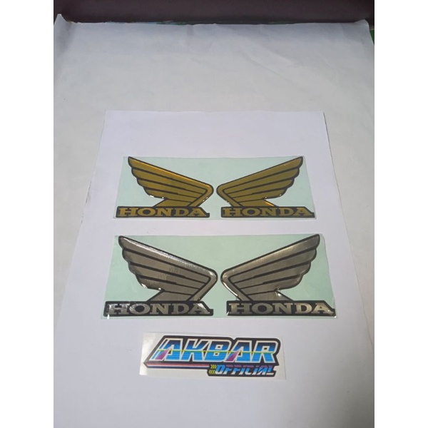 stiker emblem sayap honda