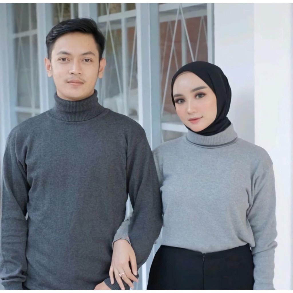 Kaos Rib Turtleneck Pria Dan Wanita