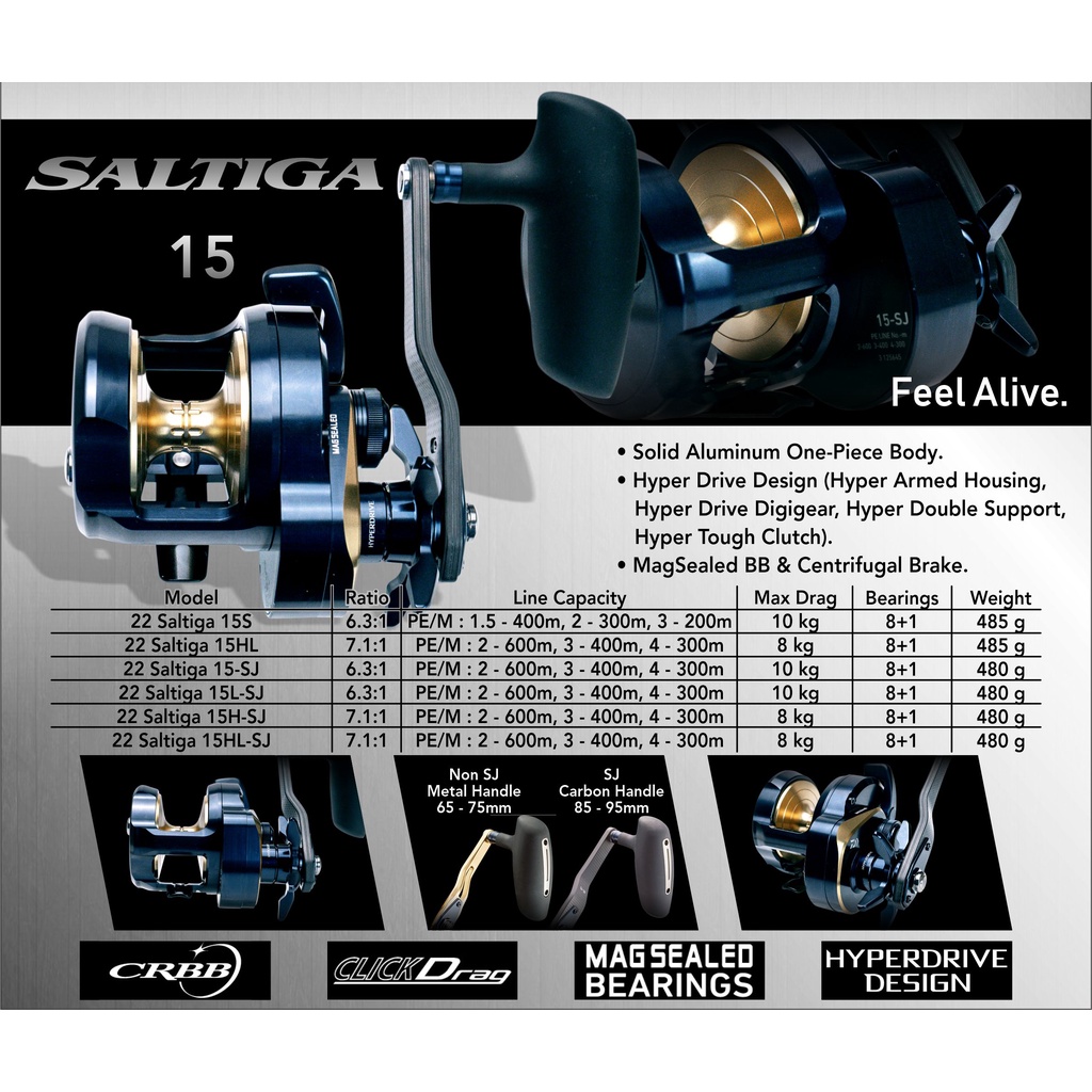 Daiwa Saltiga 15H,15HL,15-SJ,15L-SJ,15H-SJ,15HL-SJ 2022