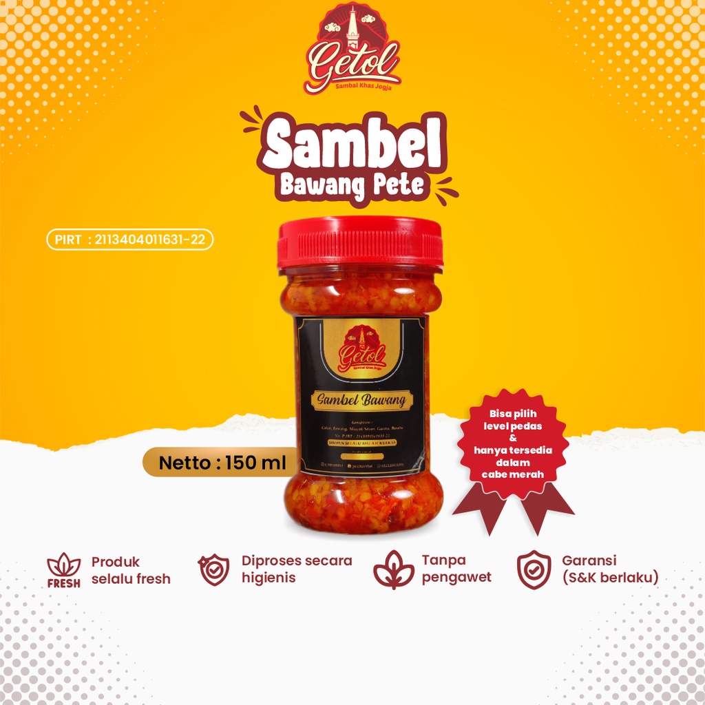 

Sambel PETE / Getol sambel BAWANG PETE cabe merah pedas sedang, pedas nampol
