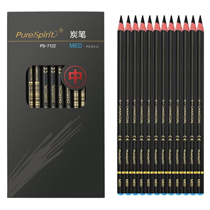 

Charcoal Triple W 12 Pcs Charcoal Pencil Art Paint Pensil Arang Gambar Sketsa
