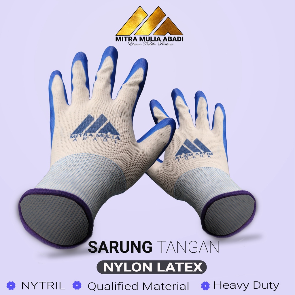 Sarung Tangan Latex Nylon Nitril Palmfit Gloves anti  Robek sarung tangan karet MMA