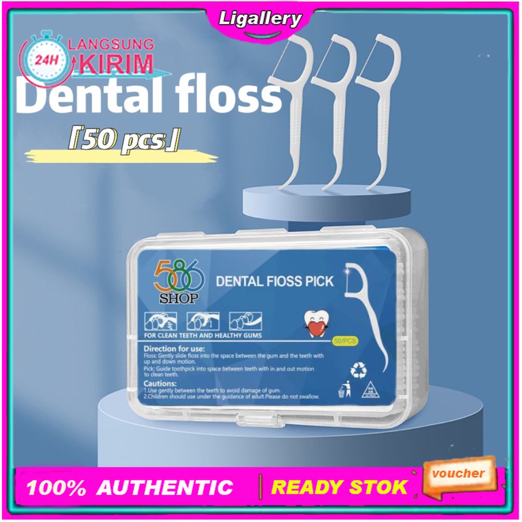 

[BISA COD] 50pcs Dental floss Benang Busur tusuk gigi Macromolecul carea pembersih sela gigi Portable