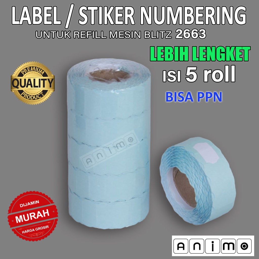 

LABEL - STIKER MESIN BLITZ 2663 LEM LEBIH LENGKET - 9 Digit PAXAR