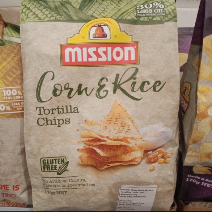 

Mission corn & rice tortill chips 170gr