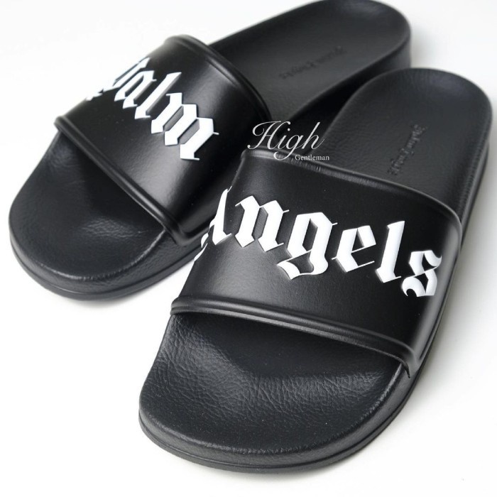 Palm Angels SS22 Men Pool Slider Black/White 100% Original