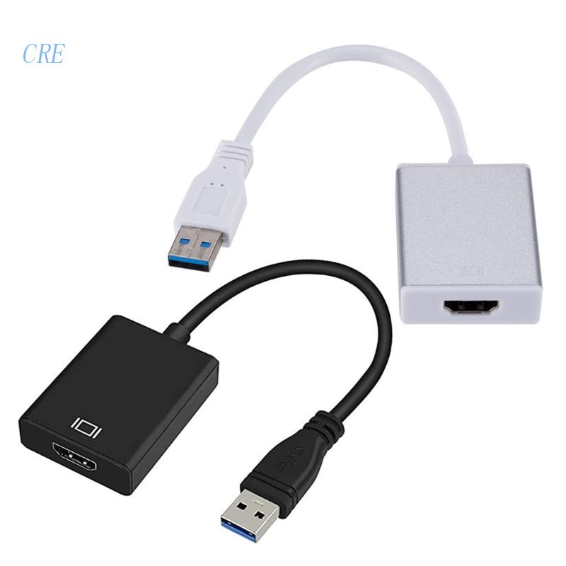 Cre 1080P USB 3.0 to Converter Adapter Grafis Untuk Proyektor Laptop