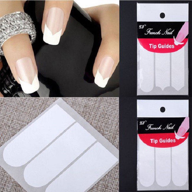 【COD】48pcs Nail French Sticker / French Tip Nail Guide / Stiker French / Nail Art Sticker Cetakan Kuku French Manicure DIY Stiker Kuku-CH