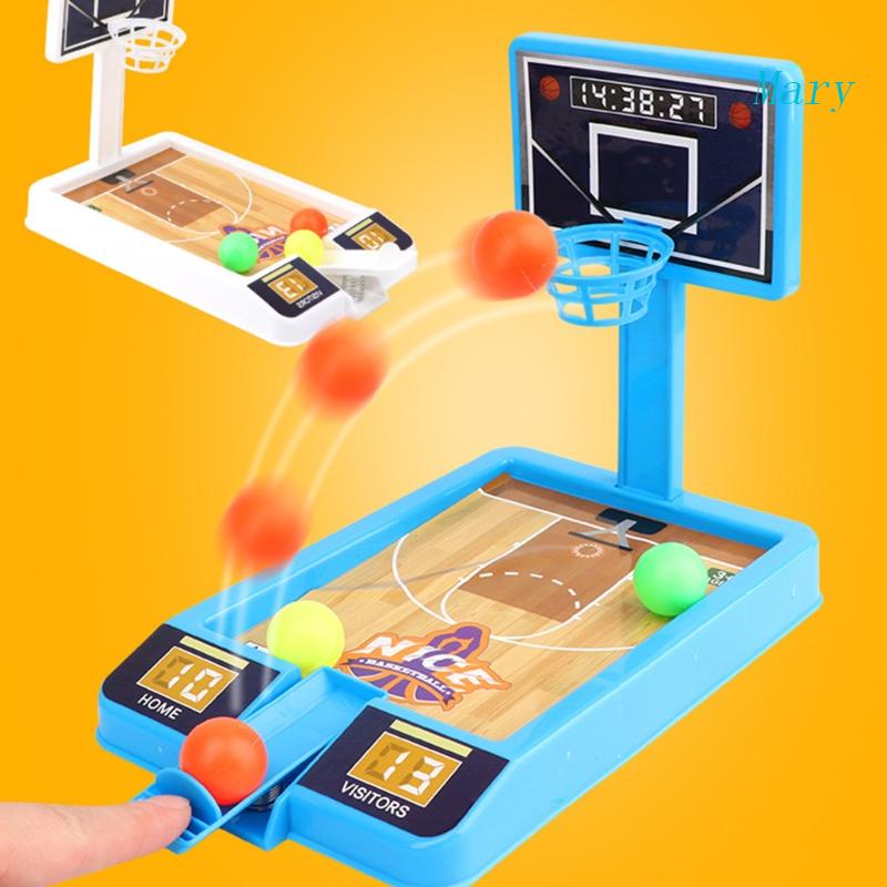 Mary Set Game Shooting Hoop Basket Mini Rakit Dengan Bola-Bola Untuk Desktop Indoor