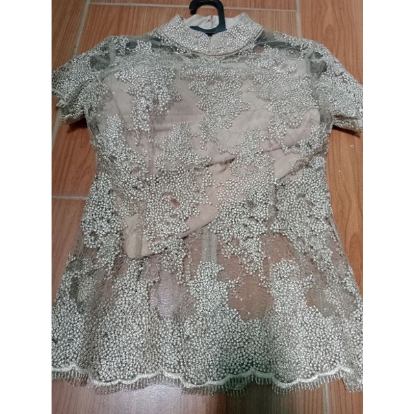 Kebaya Lengan Pendek coklat muda - preloved