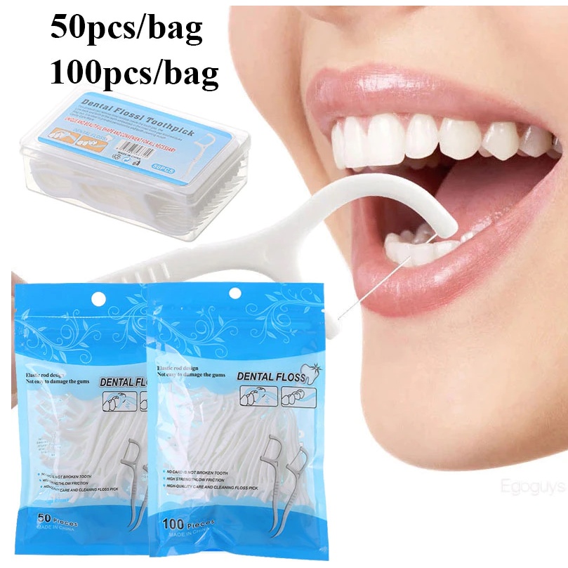 Dental Floss Benang Busur Tusuk Gigi Pembersih Sela Gigi LBX Tersedia isi 50 / 100 Pcs