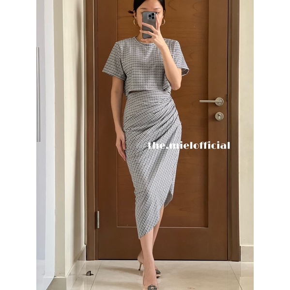 THEMIELOFFICIAL - GIO SET / TWEED DRESS / SET TWEED / CROP SET / CROP TOP
