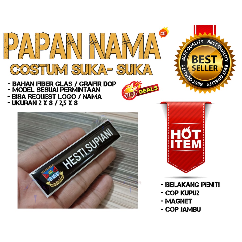 

PAPAN NAMA/PAPAN DADA/NAMETAG DINAS