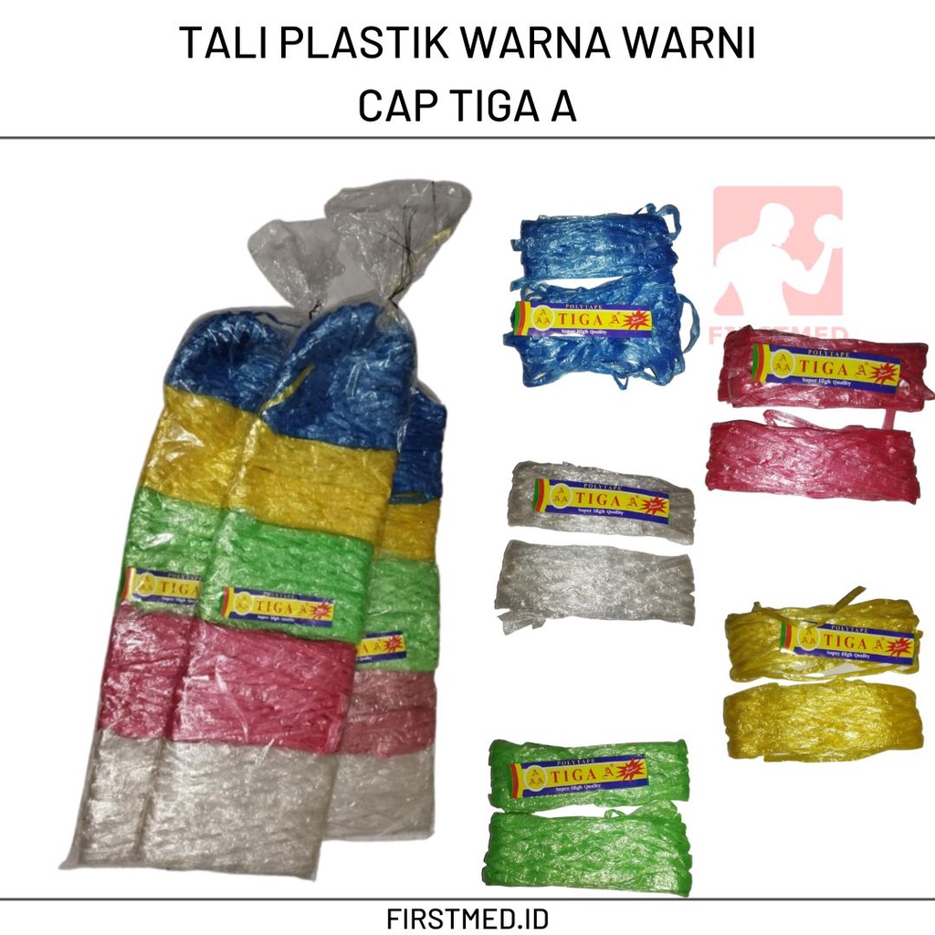 

Tali Plastik Rafiah Warna warni Ekonomis 1 bungkus 10 rol