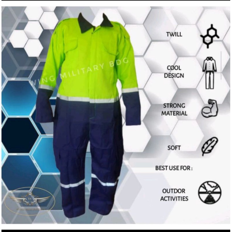 Werpak coverall two tone scotlight terbaru