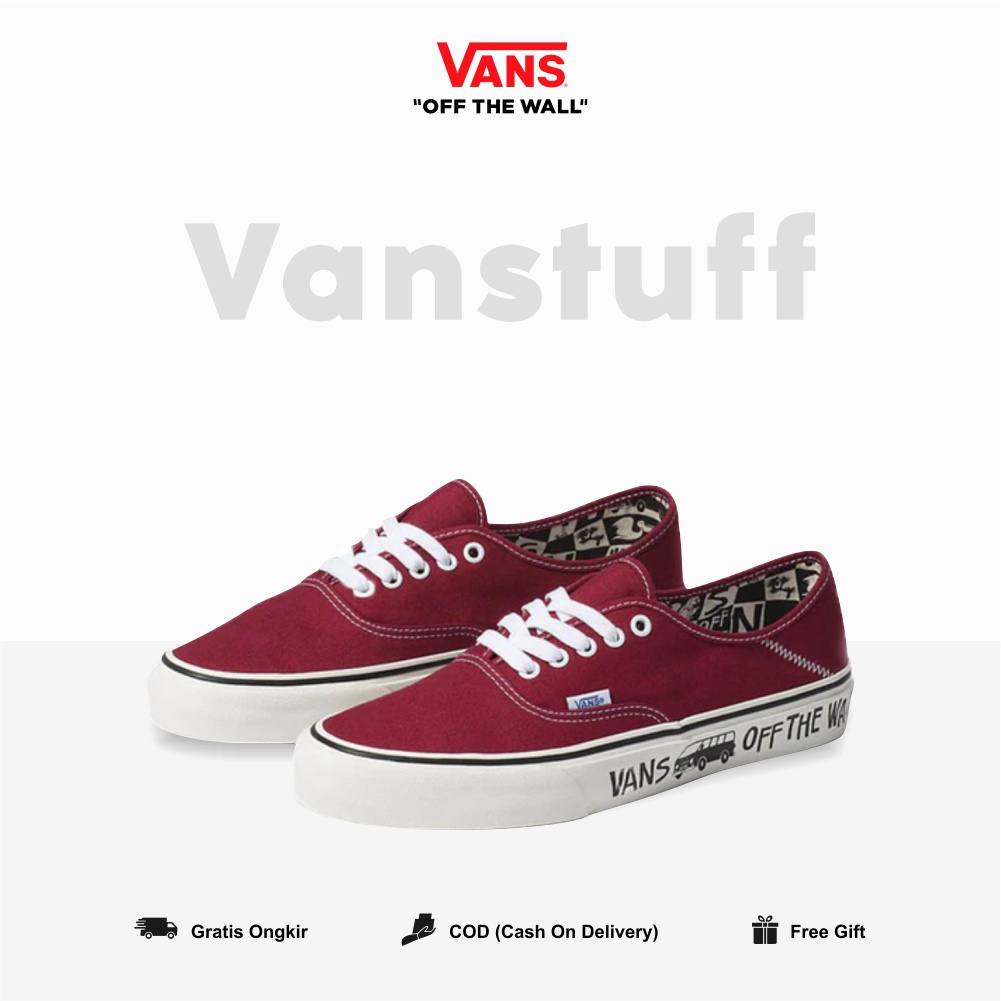 Vans Authentic SF X Yusuke Hanai Rumba Red 100% BNIBWT Wanita Global Market Authentic Guarated Vanss Ori Merah Maroon Motif