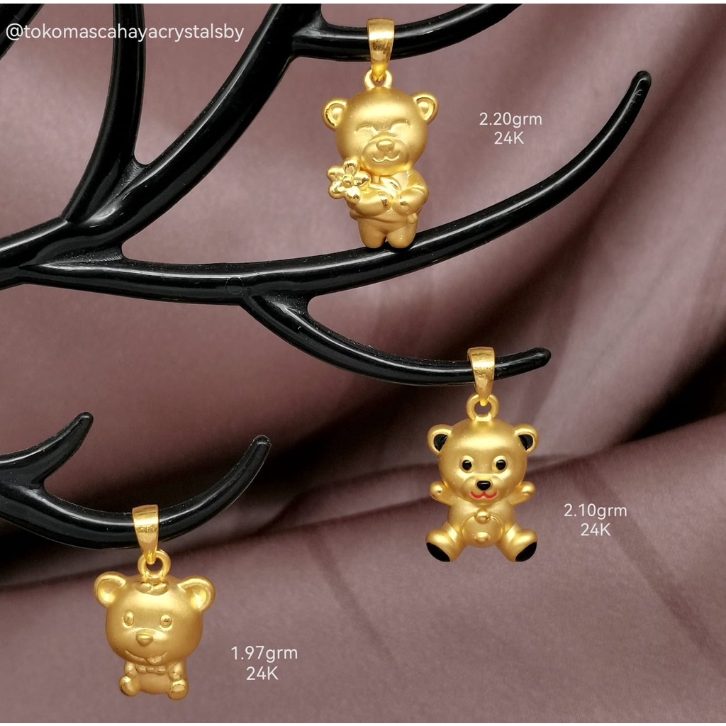 Liontin  Emas Teddy Bear / Beruang Kadar 24k HK Hongkong 999% 999