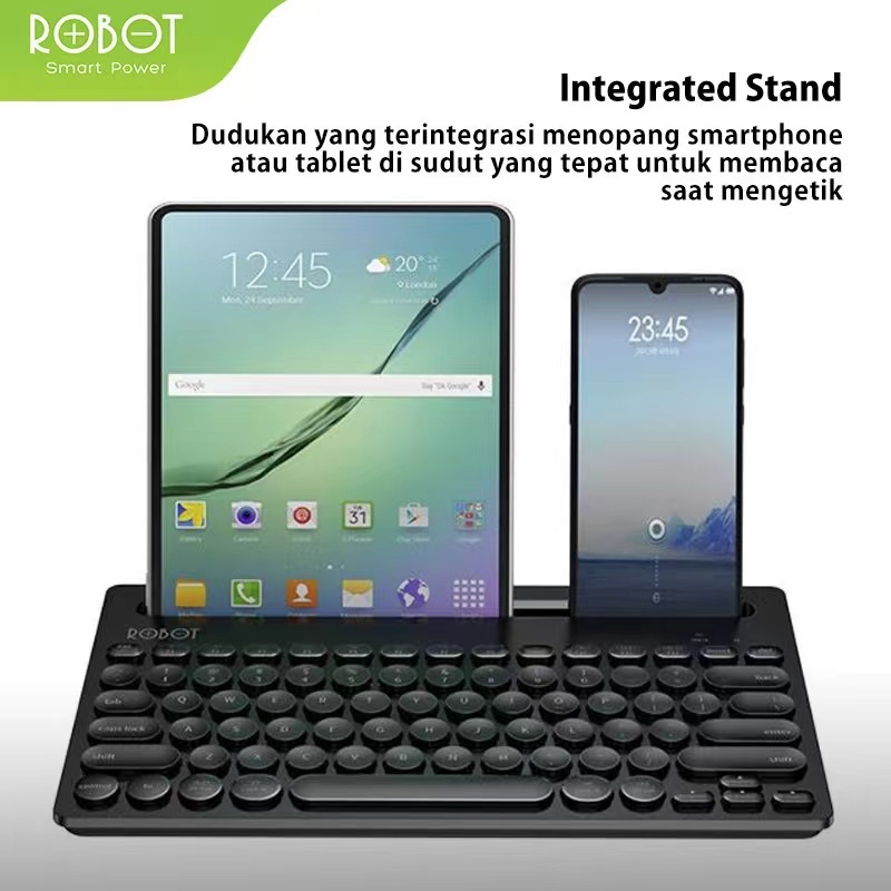 ROBOT KB10 Multi-Device Bluetooth &amp; Wireless Keyboard 3 Device Connect - Garansi Resmi 1 Tahun