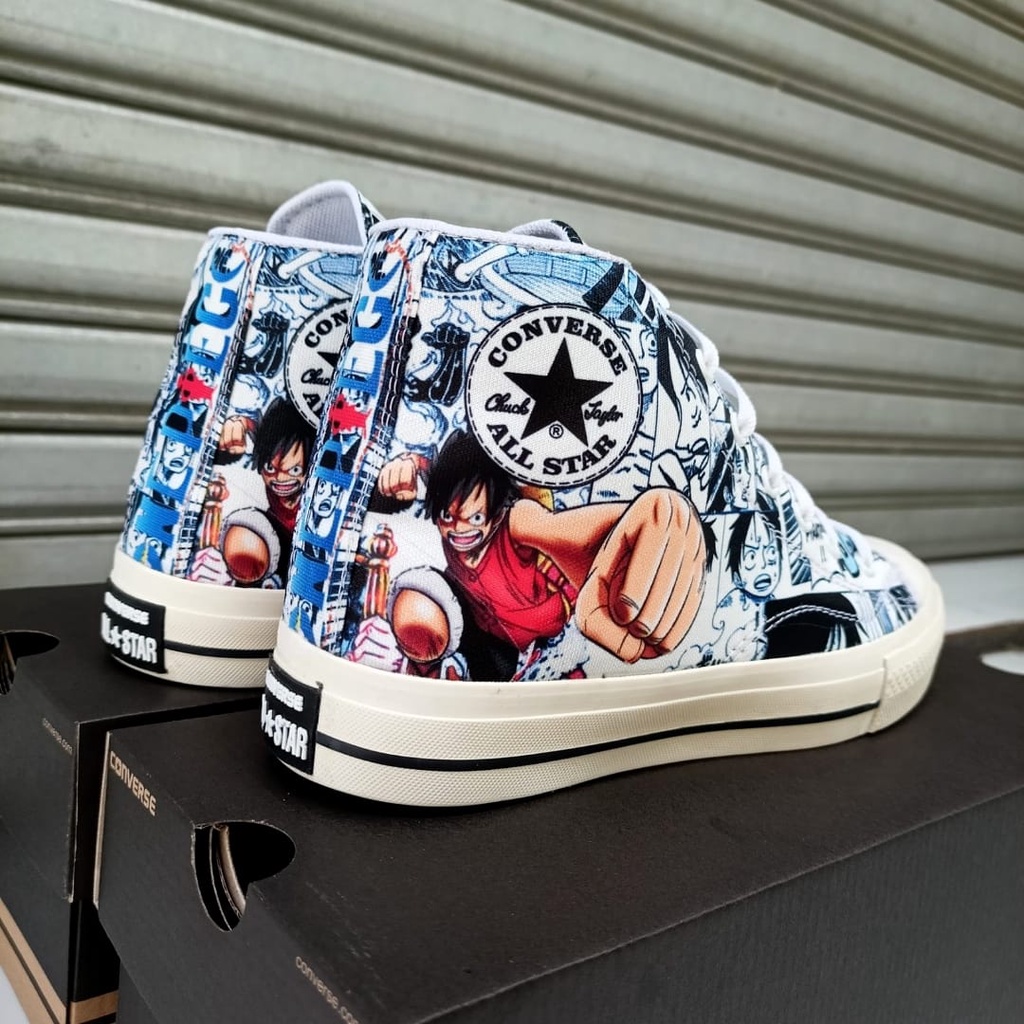 SEPATU PRIA CONVERSE ALL STAR 70S HIGH MOTIF LUFFY ONE PIECE WHITE Converse X Premium