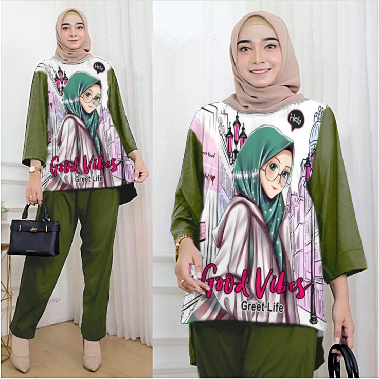 VF - ONESET CELANA ATASAN OVERSIZE WANITA GOOD VIBES