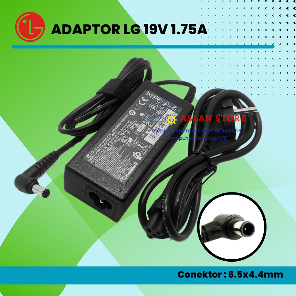 Charger Casan TV LG Adaptor Monitor LG 19V 1.7A free kabel power