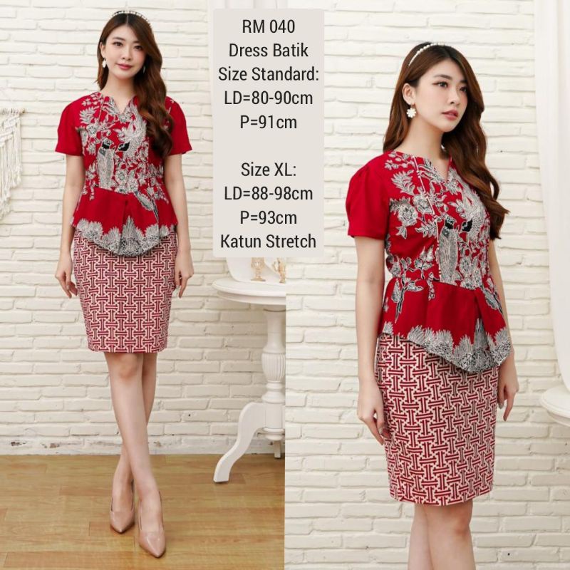 DRESS PRASTIKA BATIK CANTIK BAJU TERUSAN KERJA KANTOR WANITA MURAH 245 040 Katun Stretch Melar FASHION CEWEK ETNIK STRETCH MELAR