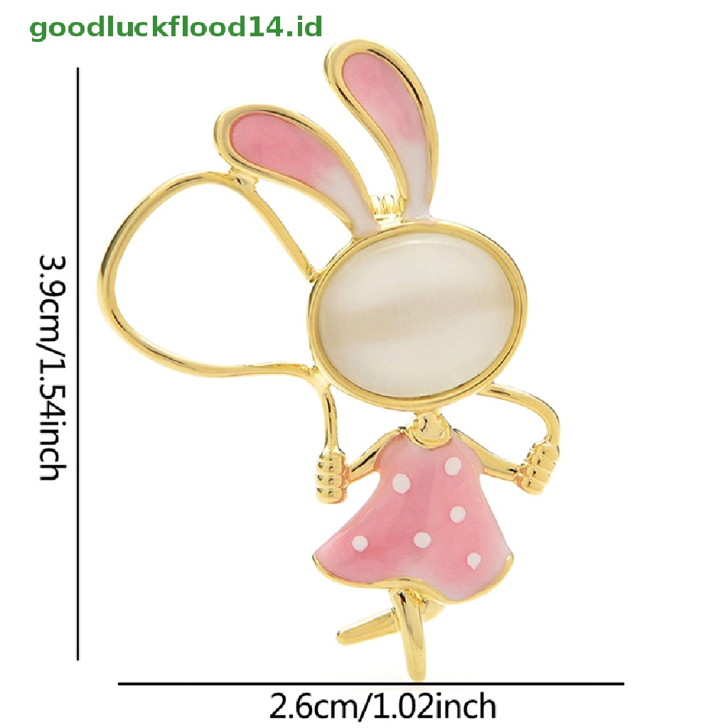 [GOOGFOUR] Retro Skipping Rope Rabbit Bros Untuk Wanita Pakaian Mantel Enamel Hewan Bros Pin Hadiah [TOP]